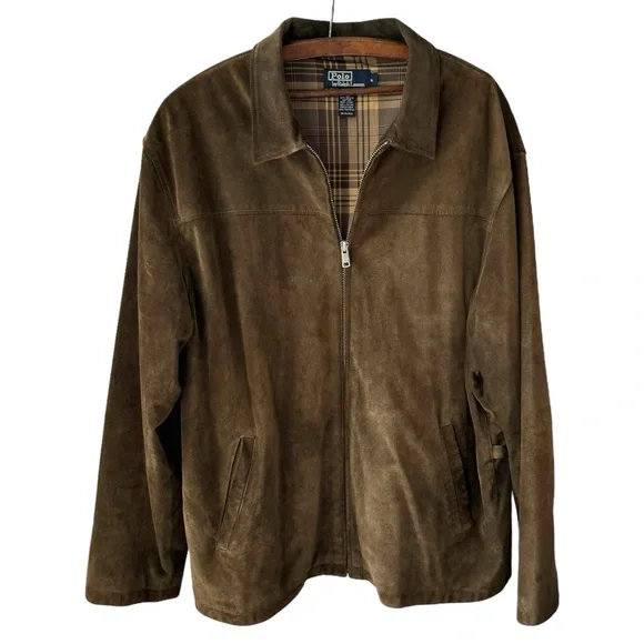 Polo Ralph Lauren Vintage Suede Cotton Lined Leather JacketXL